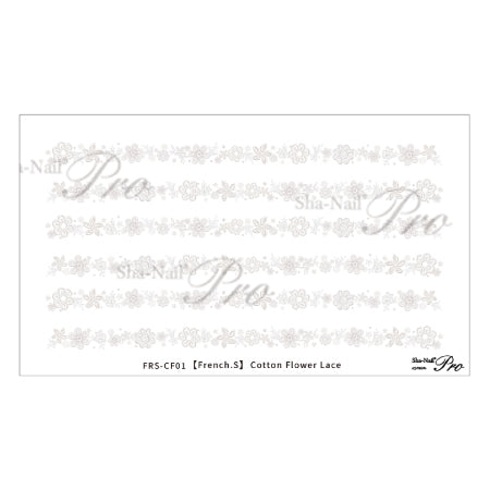 Photo Nail Plus FRS-CF01 [French es] Cotton Flower Lace White