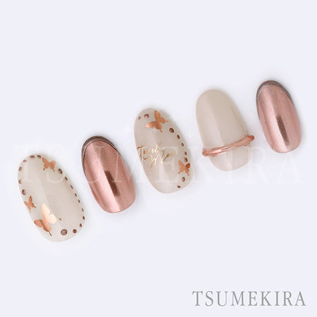 Tsumekira Butterfly Silhouette  Pink Gold SG-BSA-104