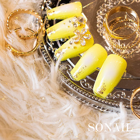 SONAIL Double Flower Crystal & Gold  FY000419 2P