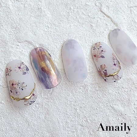 Amaily nail stickers {NO. 1-38 pale color flower}