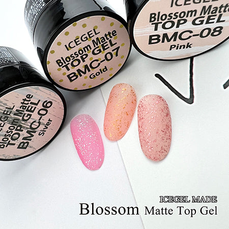 ICE GEL A BLACK Blossom Matte Top Gel BMC-08 Pink 3g