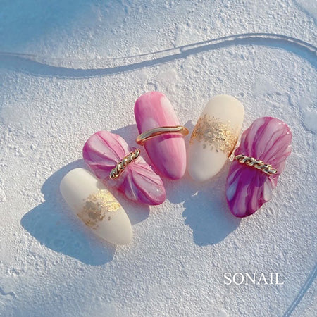 SONAIL Metallic Long Twist Line Accent Parts Gold 5p