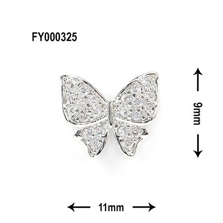 SONAIL PLUS TOMOMI Select Glitter Big Butterfly  Silver FY000325  2P