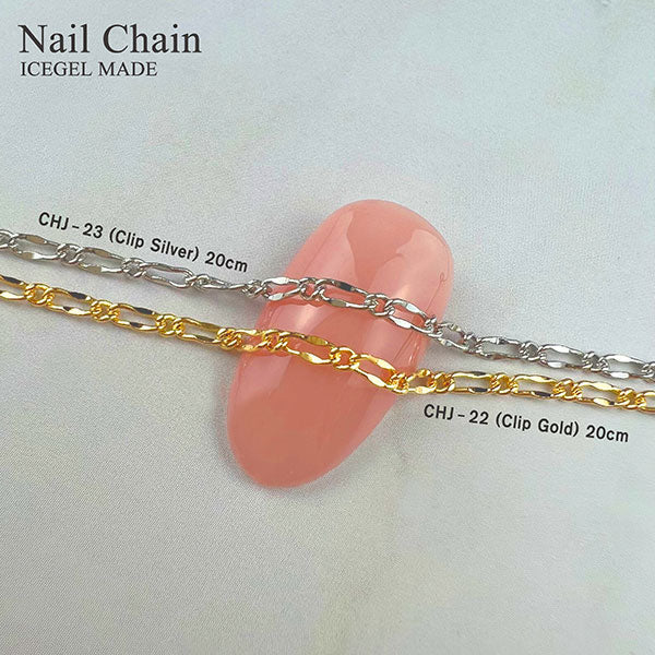 ICE GEL Nail Chain CHJ-23 Clip Silver