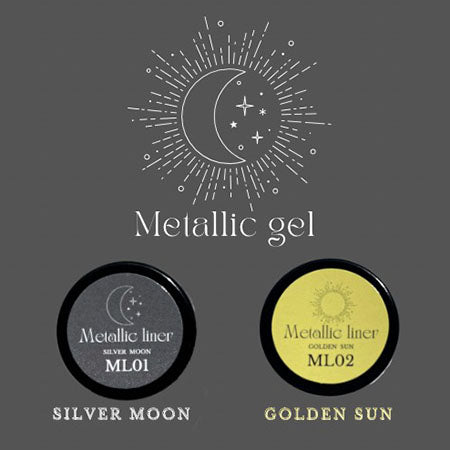 Miss Mirage Soak Off Gel Metallic Liner ML02 Golden Sun  2.5G