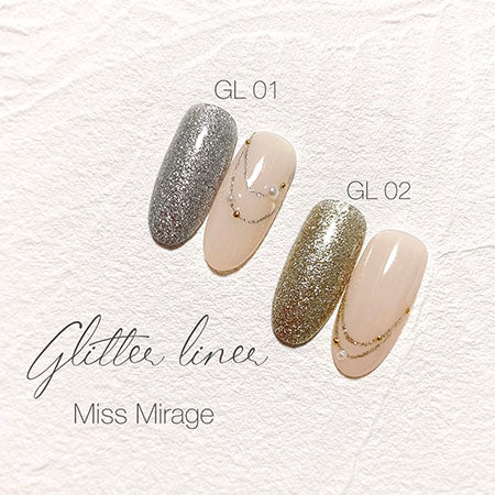 Miss Mirage Soak Off Gel Glitter Liner  GL01 Moon Glitter 2.5G