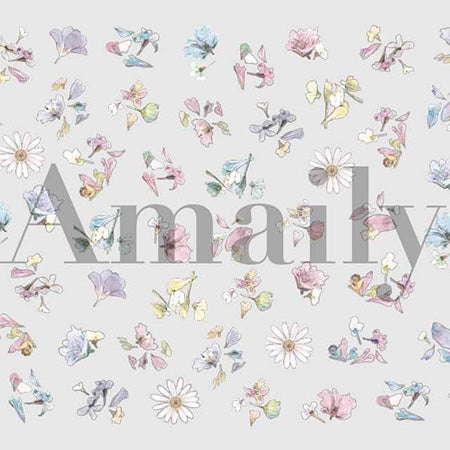 Amaily nail stickers NO. 1-40 Flower Flake 2 (Pale)
