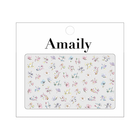 Amaily nail stickers NO. 1-40 Flower Flake 2 (Pale)