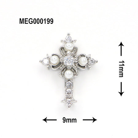 SONAIL x MEG Latin Cross Lucky Charm Gothic Silver 2p
