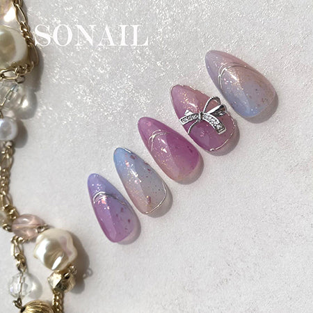 SONAIL Fake Yard Metallic Ribbon Silver FY000333 2P