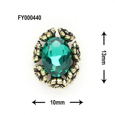 SONAIL PLUS LAPISRAVI Select Antique Emerald Blue Oval Stone FY000440 2P