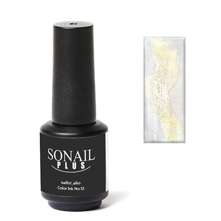 SONAIL PLUS AIKO Select Glitter Nail Ink Metallic Gold #12 FY000467 8ML