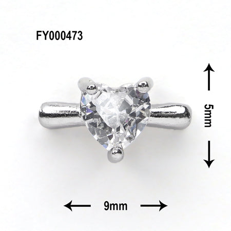 SONAIL PLUS Yamazaki Select Charming Pure Mini Heart Crystal Silver FY000473 2P