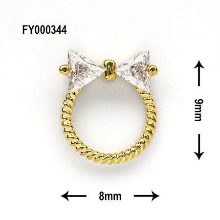 SONAIL Double Stone Ring Motif Gold FY000344 2P