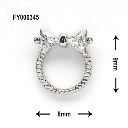 SONAIL Double Stone Ring Motif Silver FY000345 2P