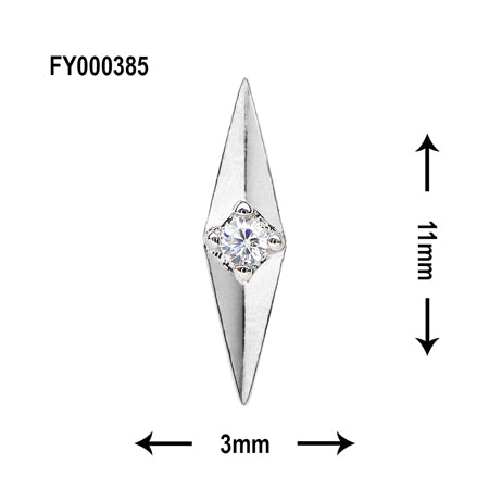 SONAIL Narrow Diamond Sharp Metallic Parts Silver FY000385 2P