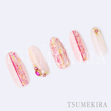 Tsumekira Tweed 2 Pink NN-TWE-101