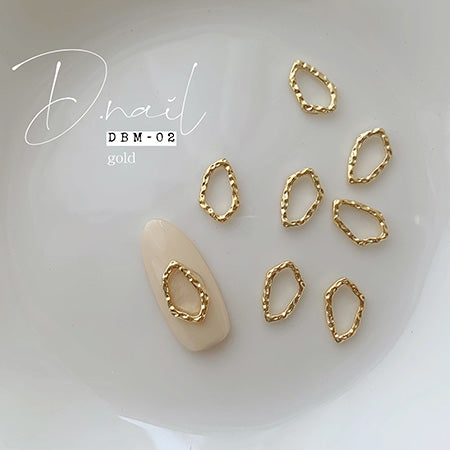 D.nail Deco Parts DBM-02 Gold 11x7mm 10P