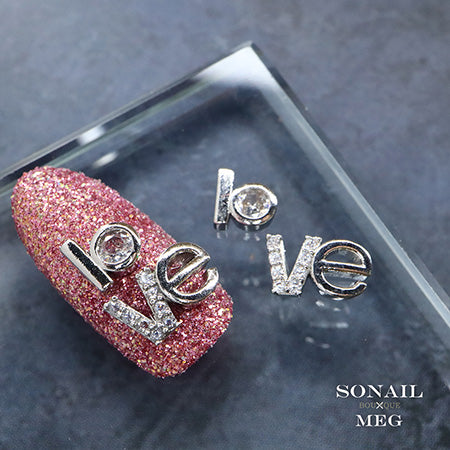 SONAIL×MEG Alphabet Love Bijou Parts Set Silver MEG00214