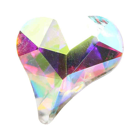MATIERE Glass Stone Asymmetric Heart(3DB) Aurora 8 x 9 mm 3P