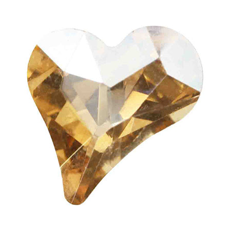 MATIERE Glass Stone Asymmetric Heart(3DB) Champagne Topaz 8 x 9 mm 3P