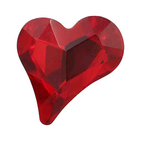 MATIERE Glass Stone Asymmetric Heart(3DB) Red 8 x 9 mm 3P