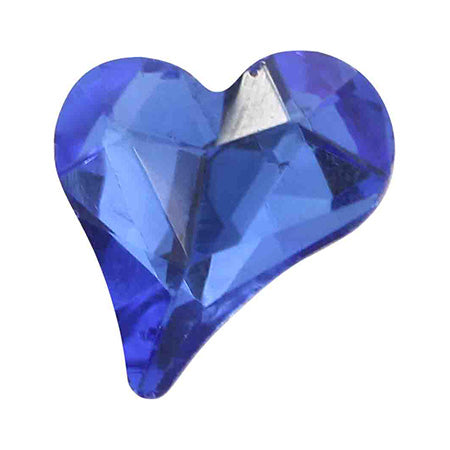MATIERE Glass Stone Asymmetric Heart(3DB) Blue 8 x 9 mm 3P