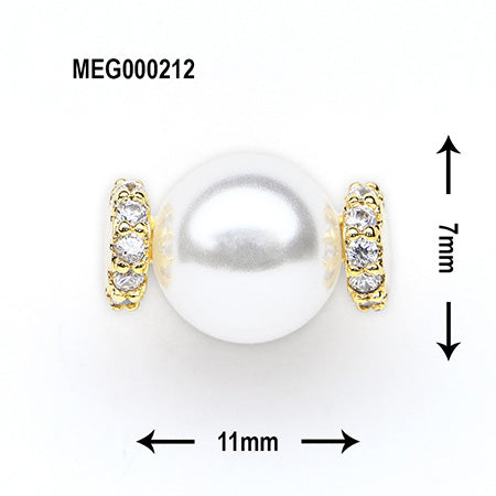 SONAIL×MEG Classical Intelligence White Pearl Gold MEG000212 2P