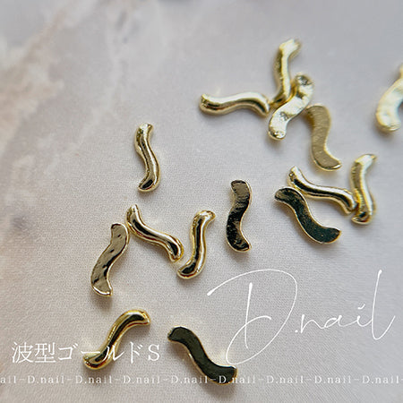 D.nail Deco Studs Corrugated Gold S 20P.