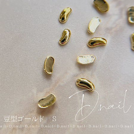 D.nail Deco Studs Bean-shaped Gold S 20P.