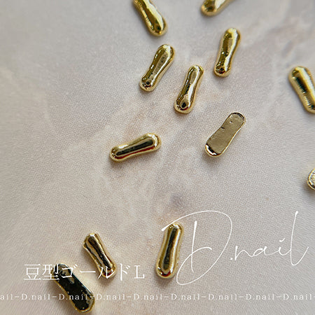 D.nail Deco Studs Bean-shaped Gold L 20P.