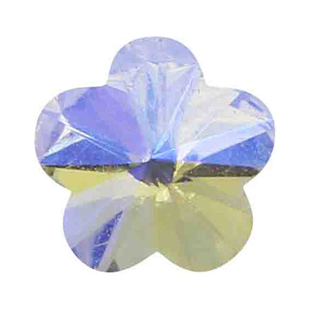 MATIERE Glass Stone Round Flower (3BD) Blue Aurora 5p