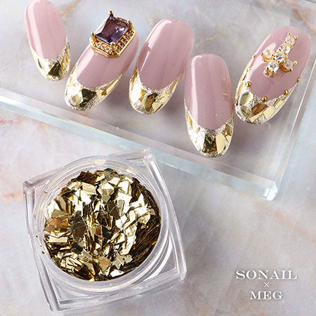 SONAIL×MEG R Basic Series Glass French Dramatic Metallic Gold