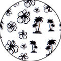 Amaily Nail Sticker No. 3-5 Palm Tree Black