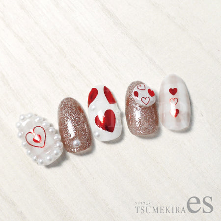 Tsumekira Es Heart 4 ES-HEA-104 Metallic Red