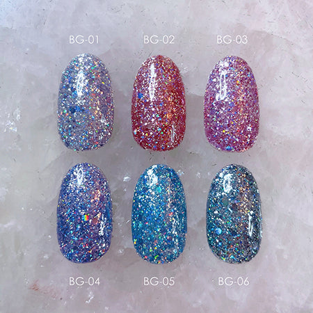 Lily Gel Color Gel KAI Bubble Glitter Collection #BG-04 Grape Bubble