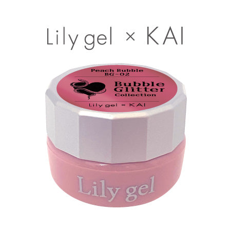 Lily Gel Color Gel KAI Bubble Glitter Collection #BG-02 Peach Bubble
