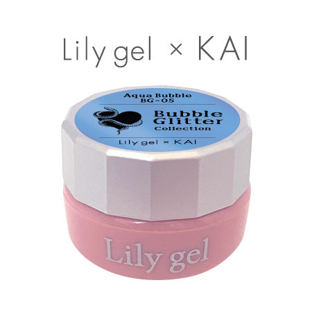 Lily Gel Color Gel KAI Bubble Glitter Collection #BG-05 Aqua Bubble