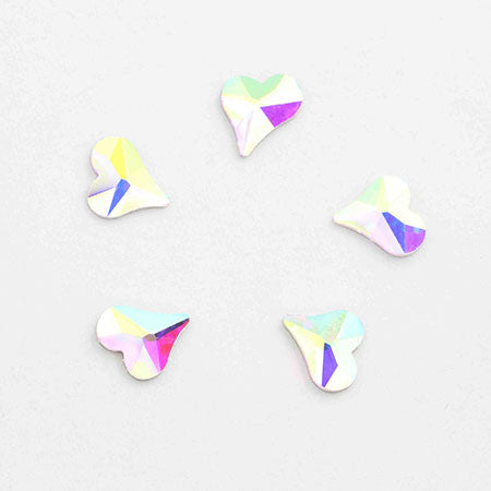 MATIERE Glass Stone Asymmetric Heart (FB) Aurora 6mm x 7mm