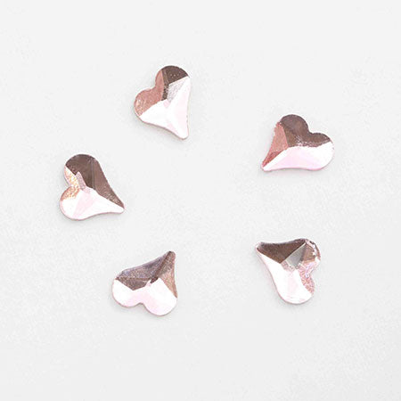 MATIERE Glass Stone Asymmetric Heart (FB) Light Pink 6mm x 7mm