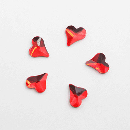 MATIERE Glass Stone Asymmetric Heart (FB) Red 6mm x 7mm