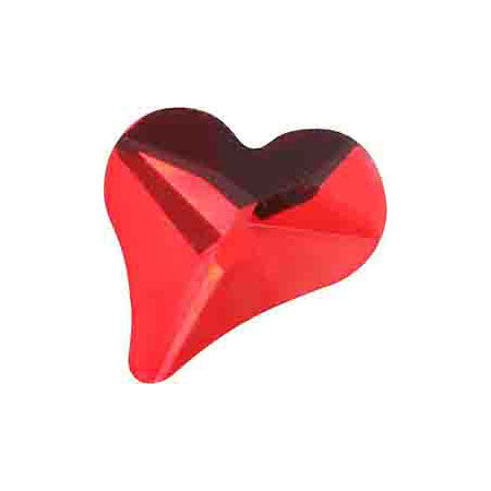 MATIERE Glass Stone Asymmetric Heart (FB) Red 6mm x 7mm