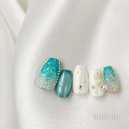 SONAIL×MISAKI Snowball Crystal Winter Parts Silver