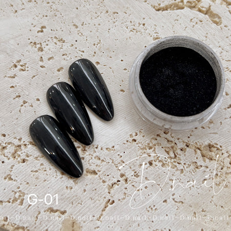 D.nail Gloss Mirror Powder G-01 Shine Black