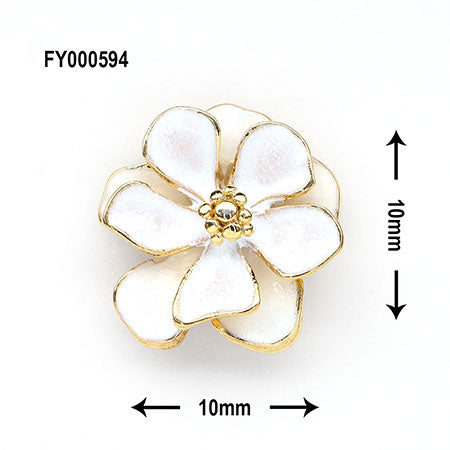 SONAIL×BLOSSOM Elegance Flower Parts White x Gold FY000594