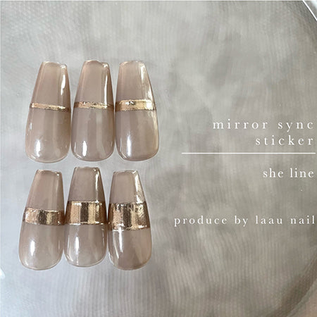 Laau nail Mirror Sync Sticker she line -MIX size-