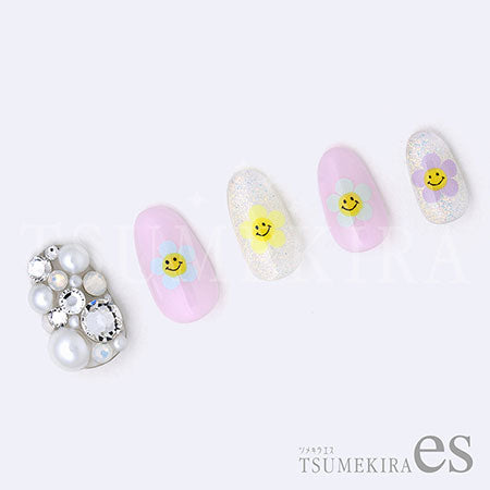 Tsumekira Es Asami Jingu Produce 1 Round Flower Multi ES-JIN-116
