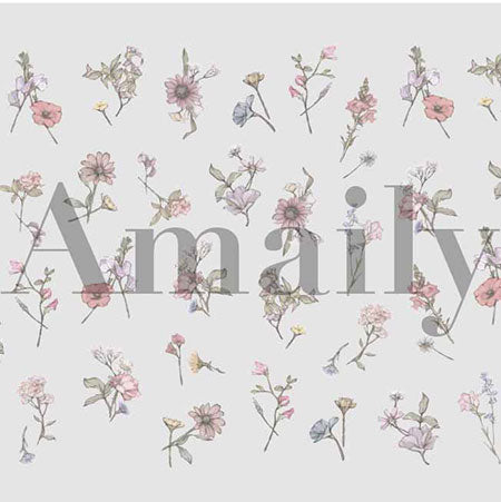 Amaily Nail Sticker No. 1-41 Flower Garden 4