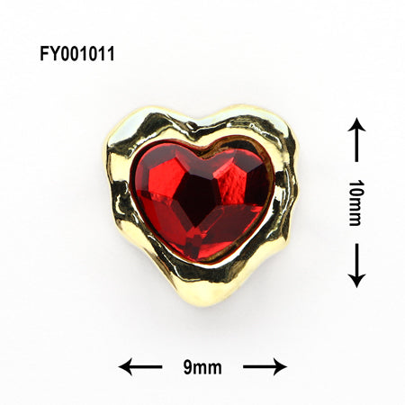 SONAIL Valentine Deformed Frame Jewel Heart FY001011 9mm long x 7mm wide