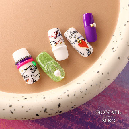 SONAIL×MEG Illustration Nail Foil Graffiti Handwriting MEG000239